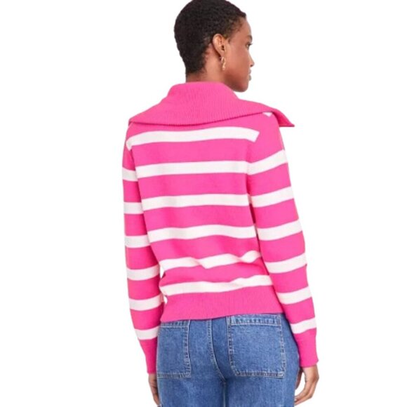 ON 34TH Women's Quarter-Zip Sailor Collar Sweater - Fuschia Combo - Picture 2 of 11